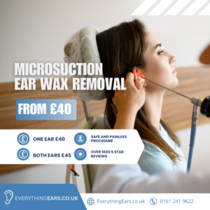 Microsuction ear wax removal in clinic by a trained professional at Everything Ears.