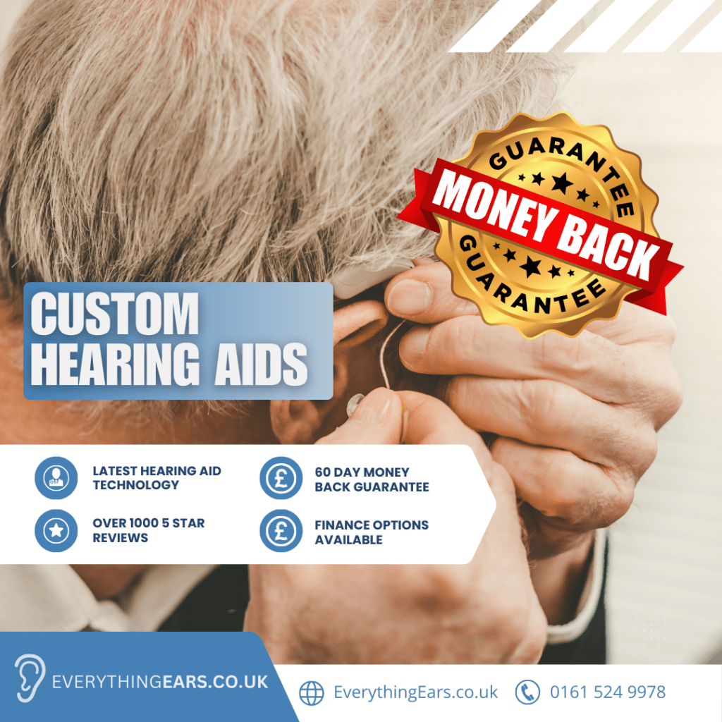 Try hearing aids risk-free with Everything Ears’ 60-day money-back guarantee. Get a full refund if you're not satisfied. Call 0161 524 9978 or visit everythingears.co.uk.